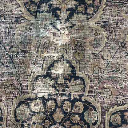 Camel and Black, Pure Wool Antique Handknotted 13.8x15.5Ft 417x470Cms Area Rug