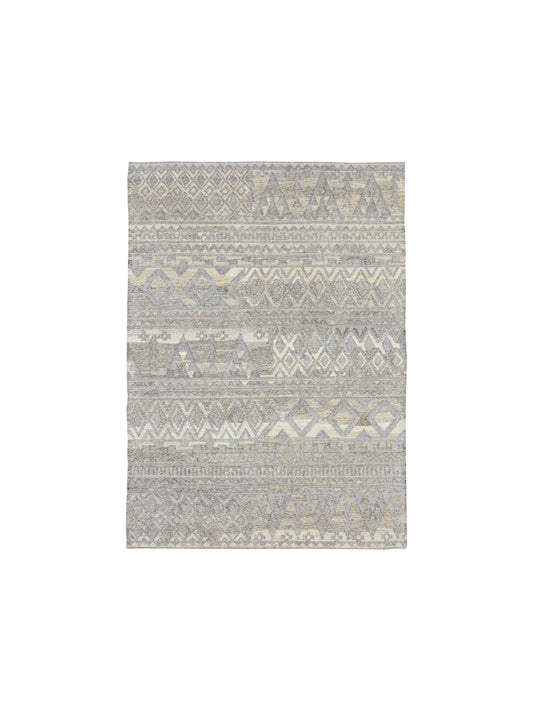 Ivory Silk Scandinavian Kilim 5.5x7.7ft 165x230Cms