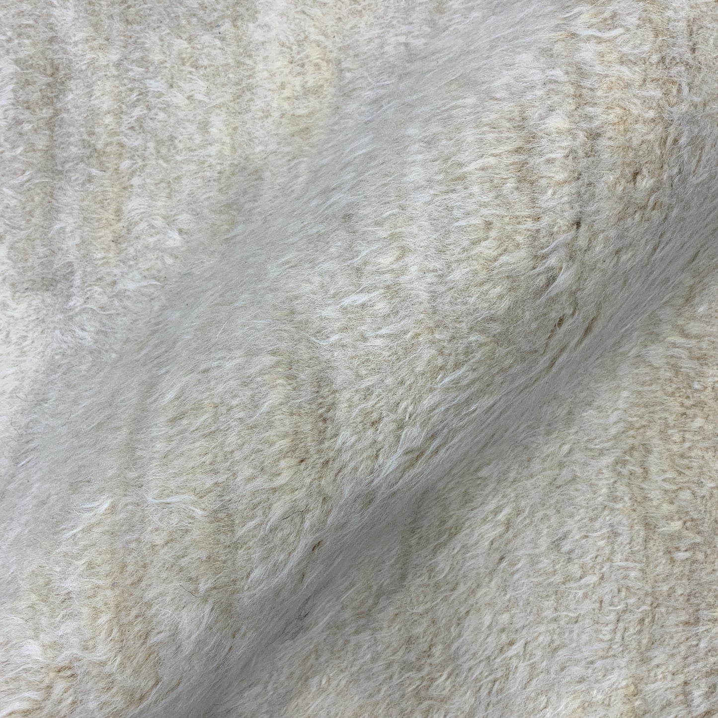 Ivory Abrash, Afghan Wool Modern Plain Handknotted 5.1x7.11Ft 154x240Cms Area Rug