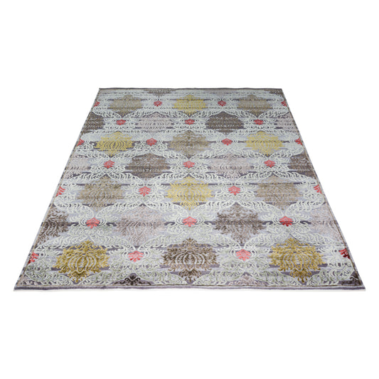 Red Gold , Silk Wool Oxidized Transitional Handknotted 8.0x10.5Ft 244x317Cms Area Rug