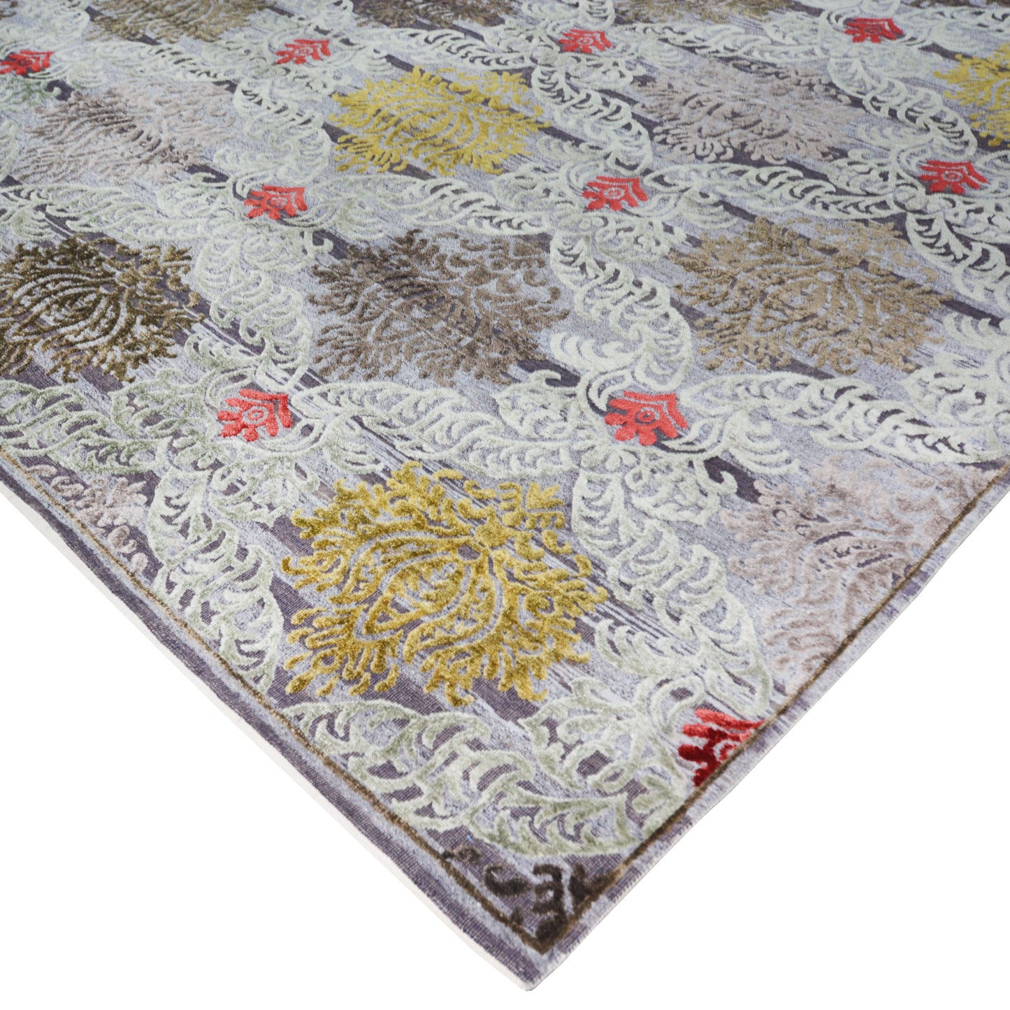 Red Gold , Silk Wool Oxidized Transitional Handknotted 8.0x10.5Ft 244x317Cms Area Rug