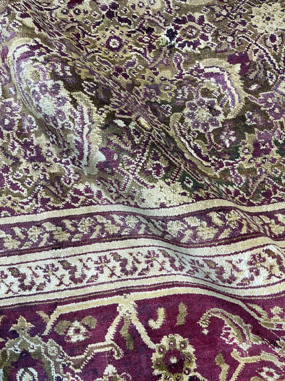 Brown and Red, Pure Wool Antique Handknotted 10.10x15.5Ft 330x470Cms Area Rug