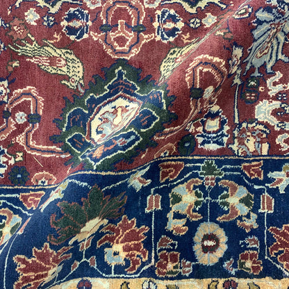 Red and Blue, Pure Wool Antique Khotan Handknotted 6.0x8.8Ft 182x263Cms Area Rug