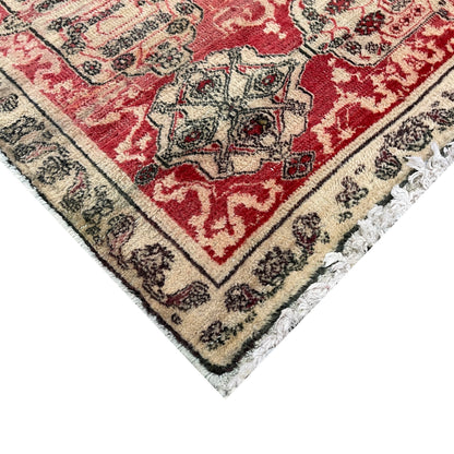 Red and Ivory Wool Persian Bidzar Hunting  Antique Traditional Handknotted 5.10x8.6ft 180x260Cms Area Rug