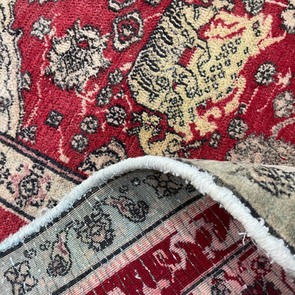 Red and Ivory Wool Persian Bidzar Hunting  Antique Traditional Handknotted 5.10x8.6ft 180x260Cms Area Rug