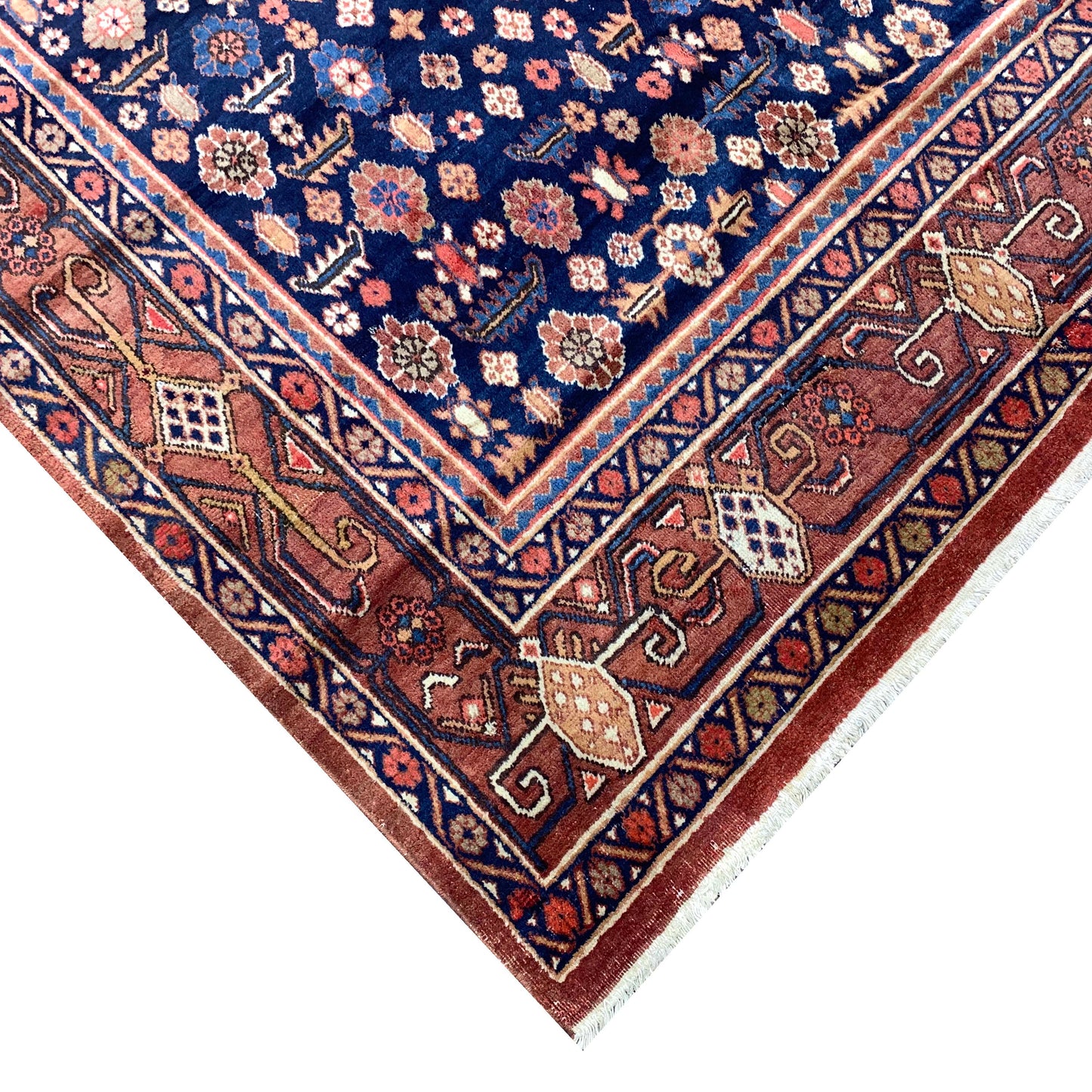 Camel and Blue, Pure Wool Antique Khotan Handknotted 7.2X12.0Ft 280X390Cms Area Rug