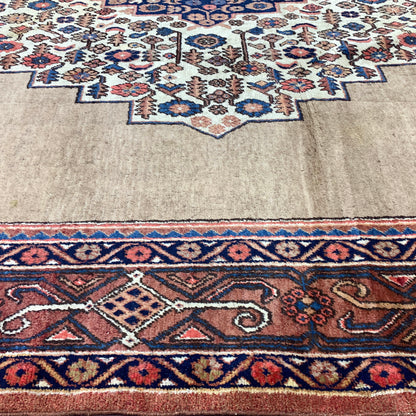 Camel and Blue, Pure Wool Antique Khotan Handknotted 7.2X12.0Ft 280X390Cms Area Rug