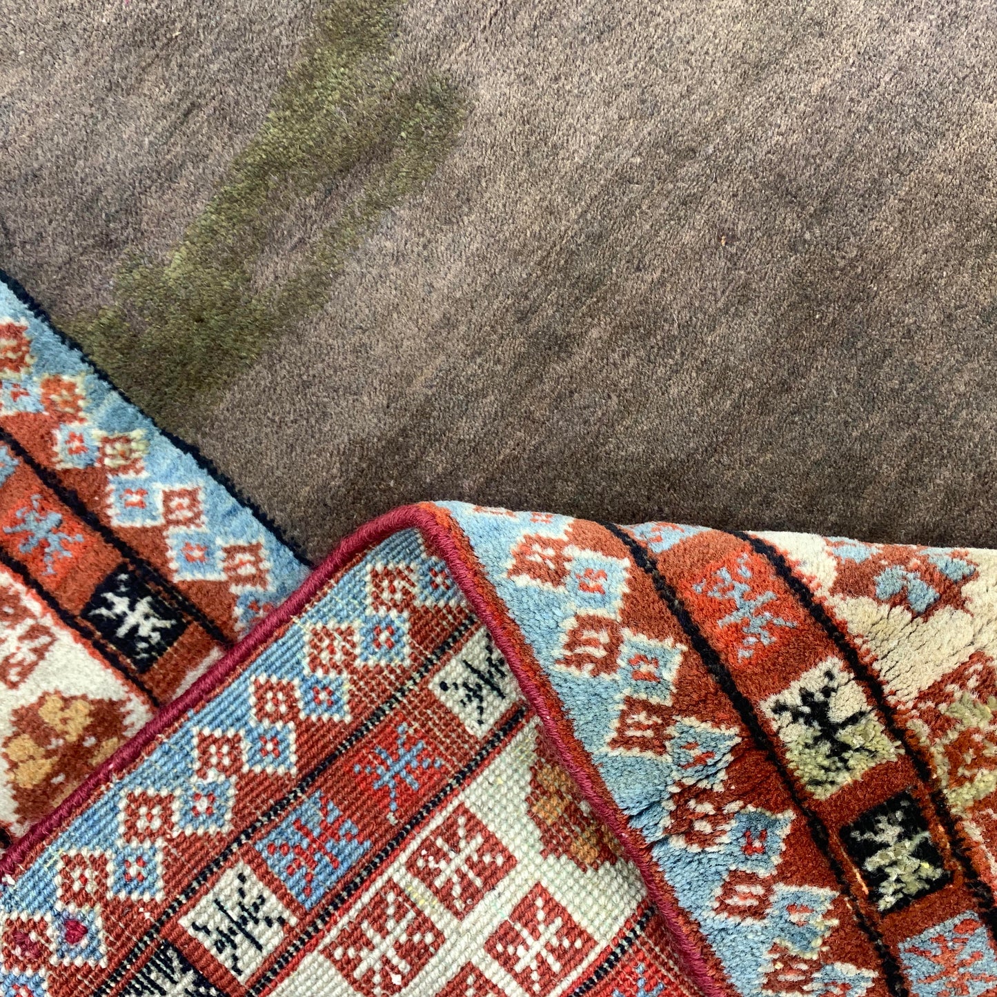 Brown and Beige, Pure Wool Antique Khotan Handknotted 4.3x6.7Ft 130x200Cms Area Rug