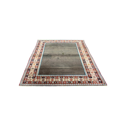 Brown and Beige, Pure Wool Antique Khotan Handknotted 4.3x6.7Ft 130x200Cms Area Rug