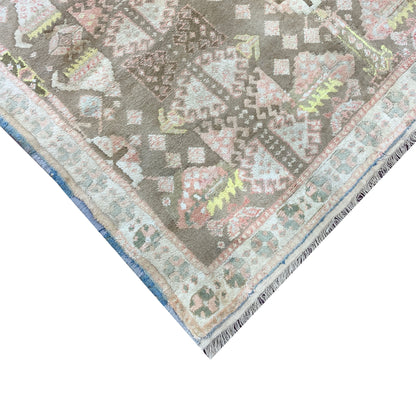 Camel and Beige, Pure Cotton Antique Khotan Handknotted 3.11x6.4Ft 119x193Cms Area Rug