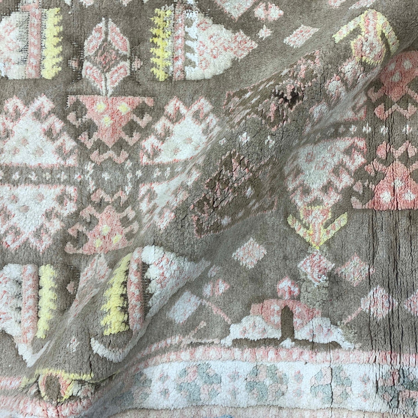 Camel and Beige, Pure Cotton Antique Khotan Handknotted 3.11x6.4Ft 119x193Cms Area Rug