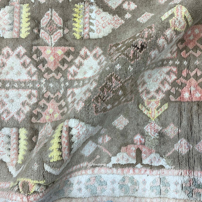 Camel and Beige, Pure Cotton Antique Khotan Handknotted 3.11x6.4Ft 119x193Cms Area Rug