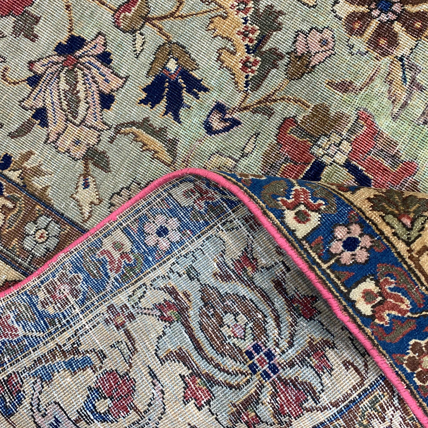 Beige and Red, Pure Wool Antique Khotan Handknotted 7.11x10.8Ft 242x324Cms Area Rug