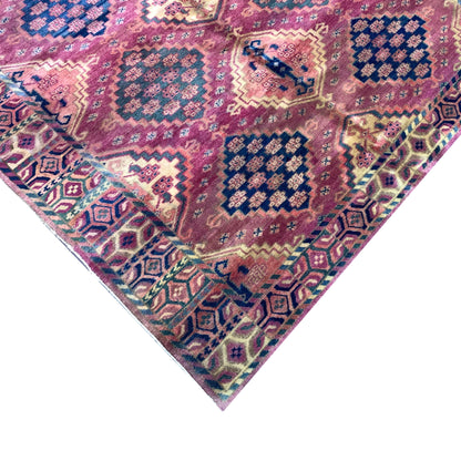 Red and Blue, Pure Wool Antique Khotan Handknotted 5.1x10.3Ft 156x302Cms Area Rug