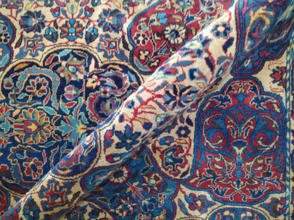 Lavender and Blue, Pure Wool Antique Handknotted 11.10x23.8Ft 360x721Cms Area Rug