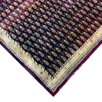 Red and Beige, Pure Wool Antique Khotan Handknotted 7.10x10.3Ft 239x212Cms Area Rug