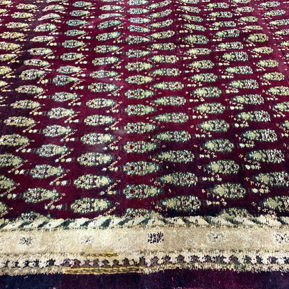 Red and Beige, Pure Wool Antique Khotan Handknotted 7.10x10.3Ft 239x212Cms Area Rug