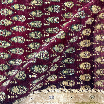 Red and Beige, Pure Wool Antique Khotan Handknotted 7.10x10.3Ft 239x212Cms Area Rug