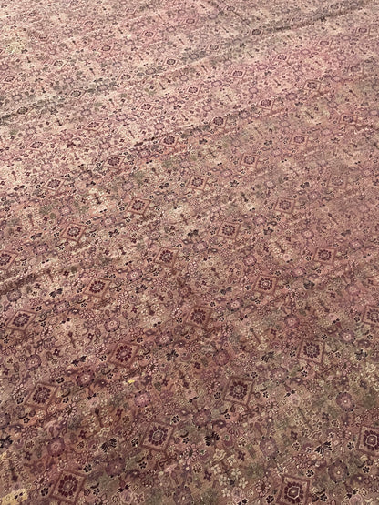 Brown and Camel, Pure Wool Antique Handknotted 15.10x25.0Ft 484x763Cms Area Rug