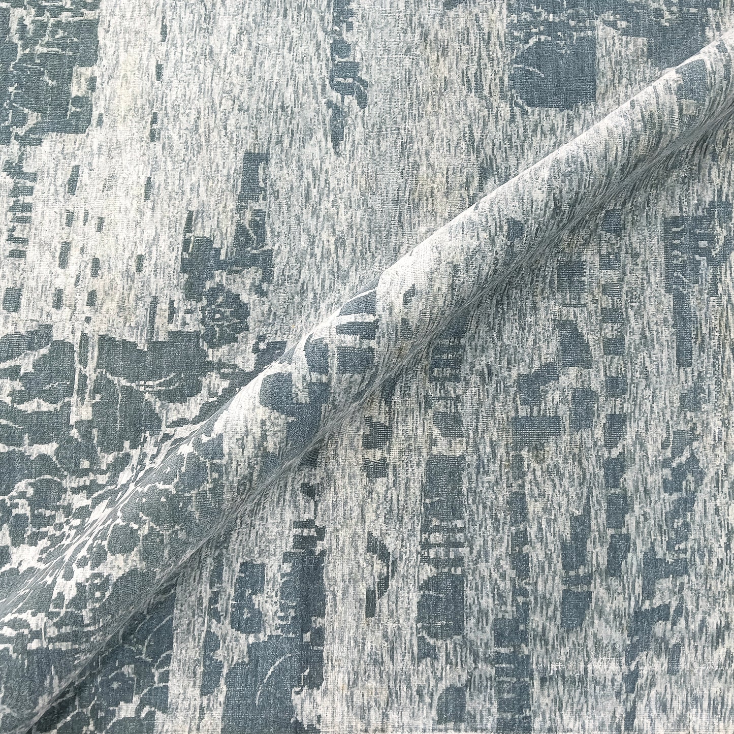 Grey and Silver, Silk and Wool Modern Handknotted 7.9x10.1Ft 240x306Cms Area Rug
