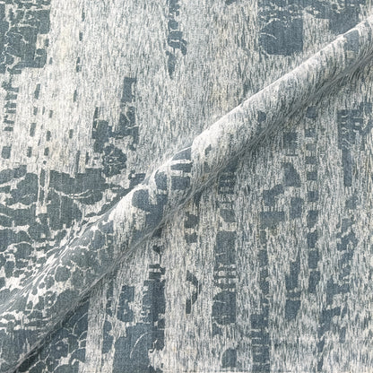 Grey and Silver, Silk and Wool Modern Handknotted 7.9x10.1Ft 240x306Cms Area Rug