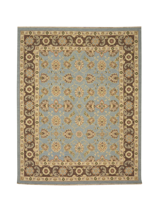 L.Blue Pure Wool Traditional Soumak Area Rug 8.2x10.2ft 248x310Cms