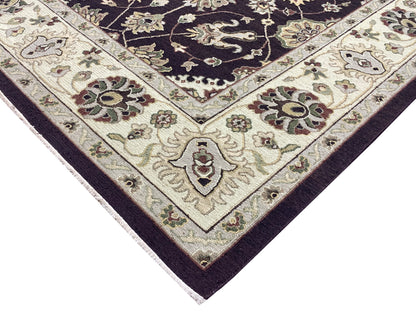 Brown Pure Wool Traditional Soumak Area Rug 6.1x8.11ft 185x270Cms