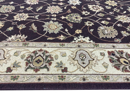 Brown Pure Wool Traditional Soumak Area Rug 6.1x8.11ft 185x270Cms