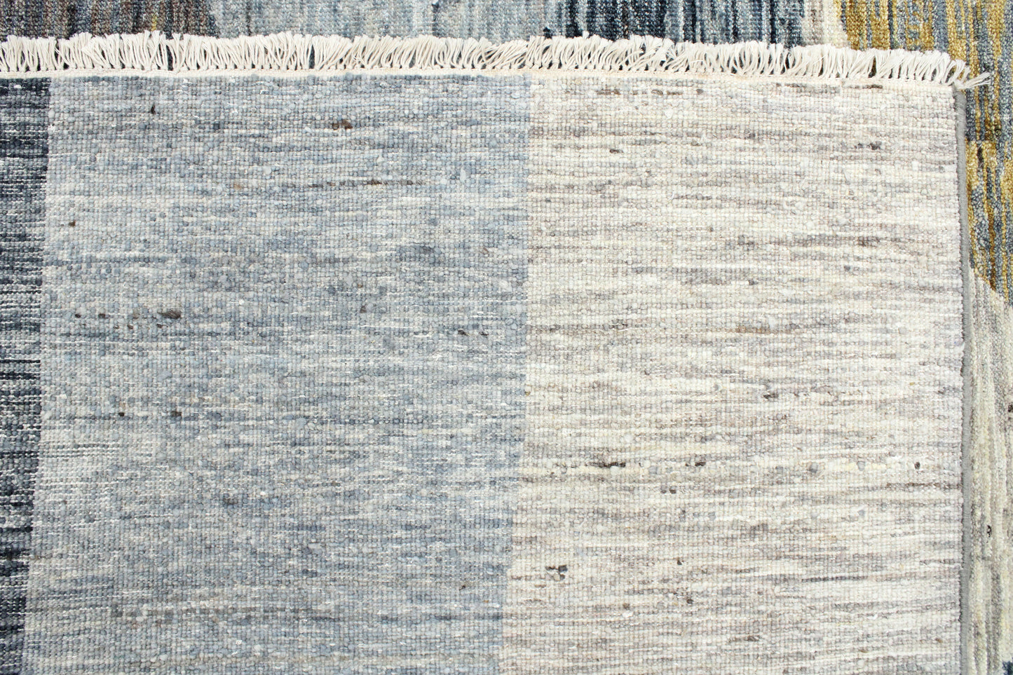 Grey Multy, Pure Wool Modern Abrash Handknotted 7.11x10.0Ft 241x305Cms Area Rug