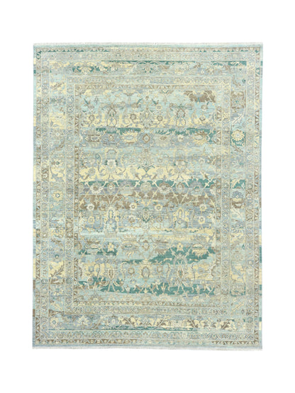 Grey Beige Multy, Pure Wool Traditional Handknotted 8.11x12.0Ft 272x365Cms Area Rug