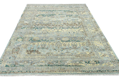 Grey Beige Multy, Pure Wool Traditional Handknotted 8.11x12.0Ft 272x365Cms Area Rug
