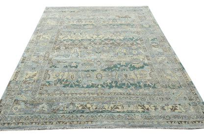 Grey Beige Multy, Pure Wool Traditional Handknotted 8.11x12.0Ft 272x365Cms Area Rug