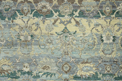 Grey Beige Multy, Pure Wool Traditional Handknotted 8.11x12.0Ft 272x365Cms Area Rug