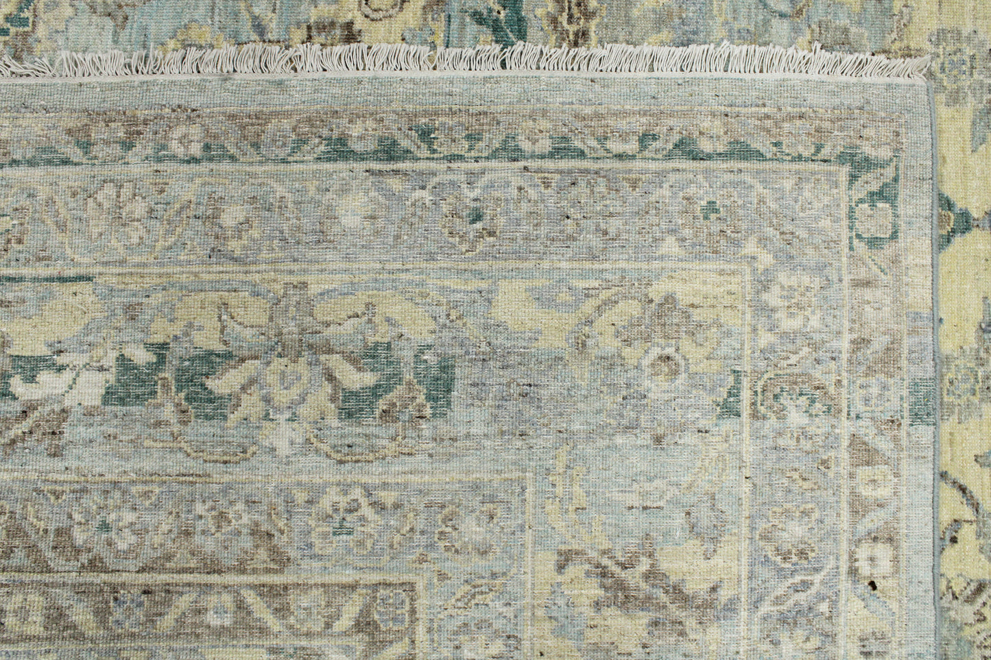 Grey Beige Multy, Pure Wool Traditional Handknotted 8.11x12.0Ft 272x365Cms Area Rug