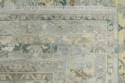 Grey Beige Multy, Pure Wool Traditional Handknotted 8.11x12.0Ft 272x365Cms Area Rug