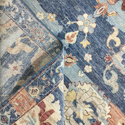 L. Blue Rust, Pure Wool Traditional Handknotted 8.10x12.0Ft 267x365Cms Area Rug