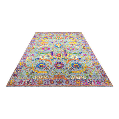 Gold Multy, Pure Wool Traditional Handknotted 9.0x12.1Ft 275x368Cms Area Rug