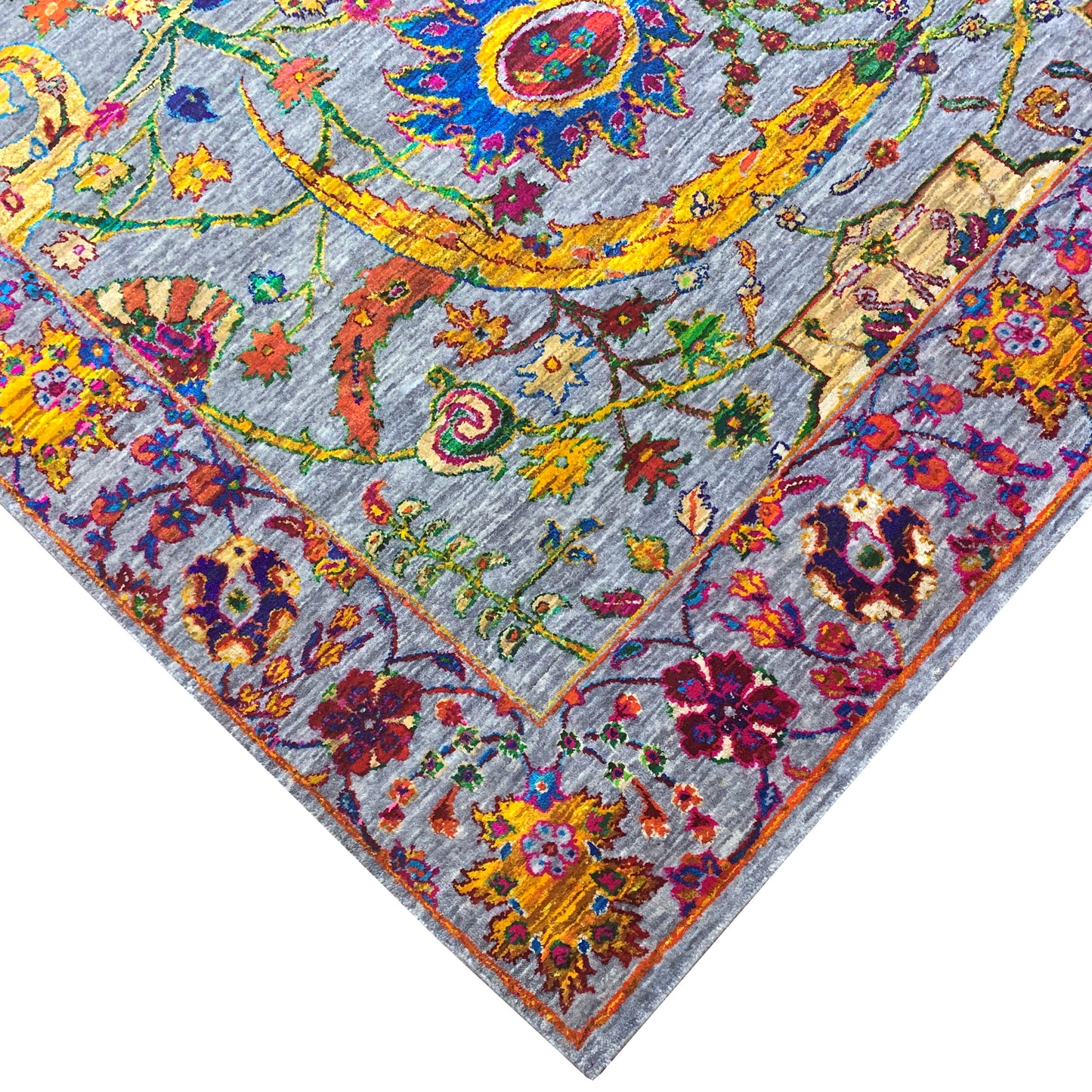 Gold Multy, Pure Wool Traditional Handknotted 9.0x12.1Ft 275x368Cms Area Rug