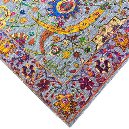 Gold Multy, Pure Wool Traditional Handknotted 9.0x12.1Ft 275x368Cms Area Rug