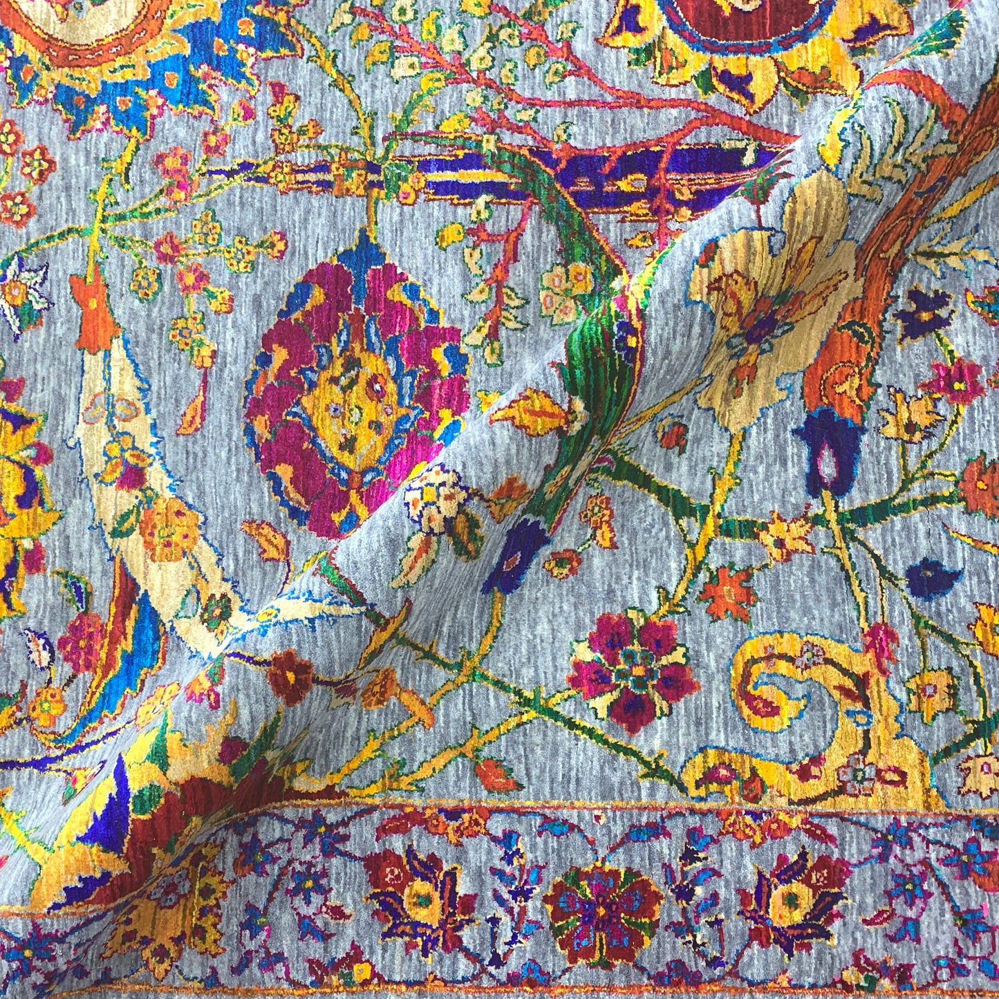 Gold Multy, Pure Wool Traditional Handknotted 9.0x12.1Ft 275x368Cms Area Rug