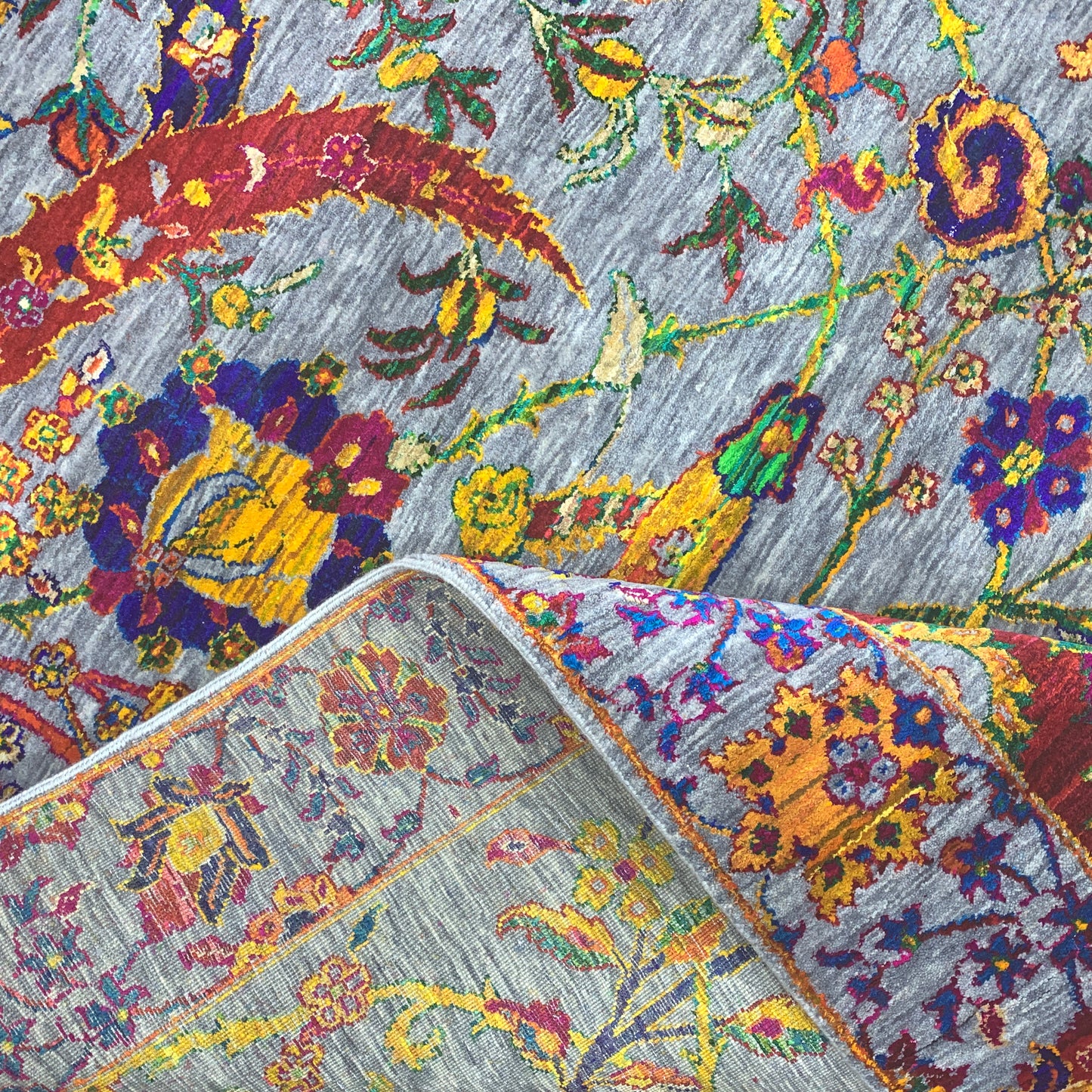 Gold Multy, Pure Wool Traditional Handknotted 9.0x12.1Ft 275x368Cms Area Rug