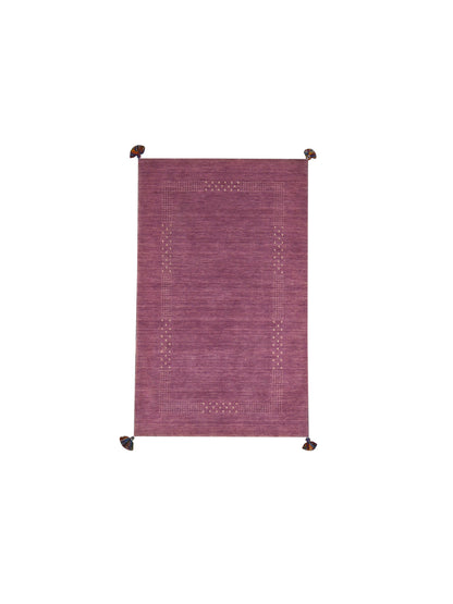 Lavender, Pure Wool Modern Gabbeh Handloom 3.5x4.11Ft 90x150Cms Area Rug