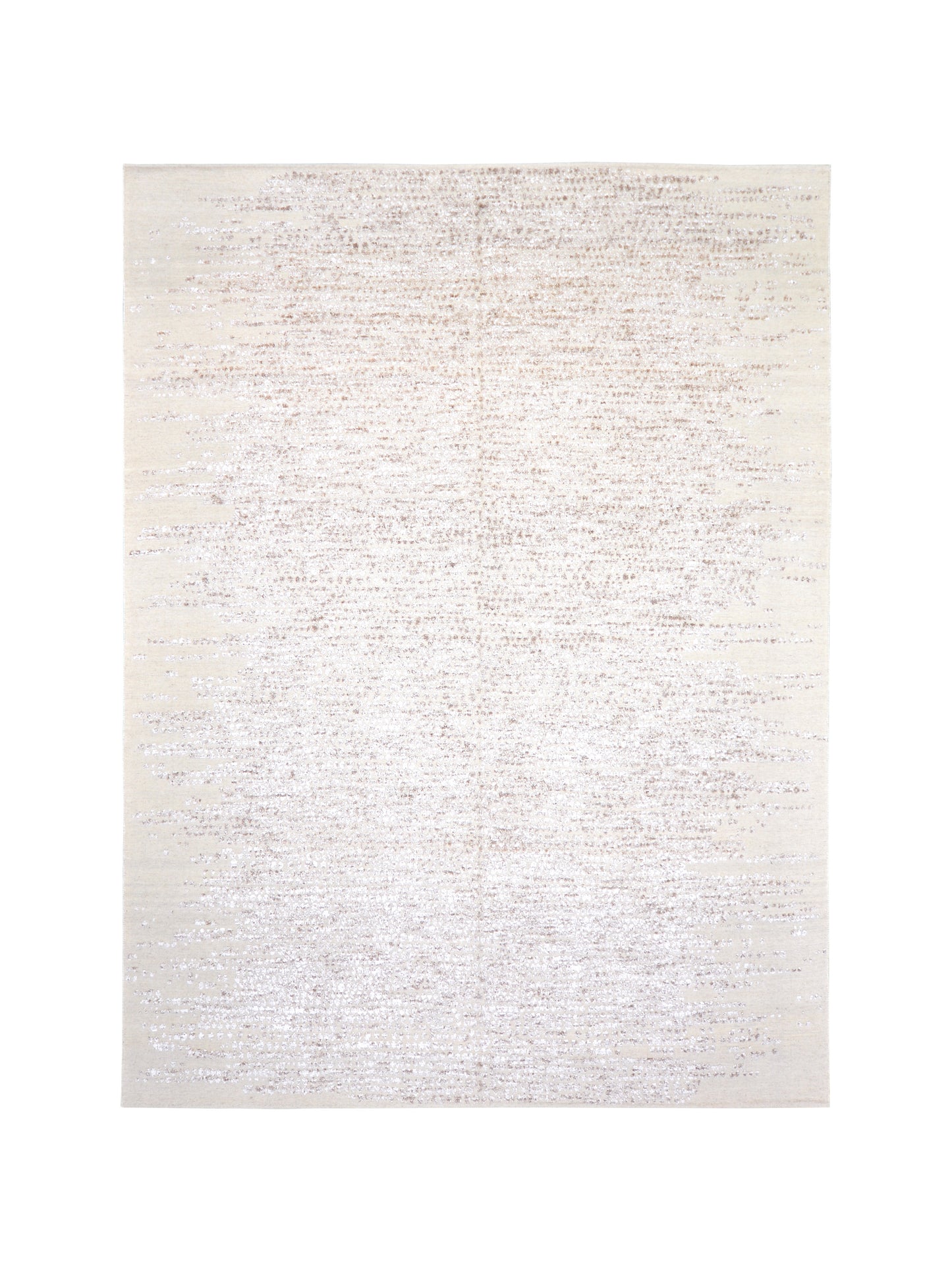 Beige and Camel Modern Japandi Viscose and Carved Wool Textured Handknotted Area Rug