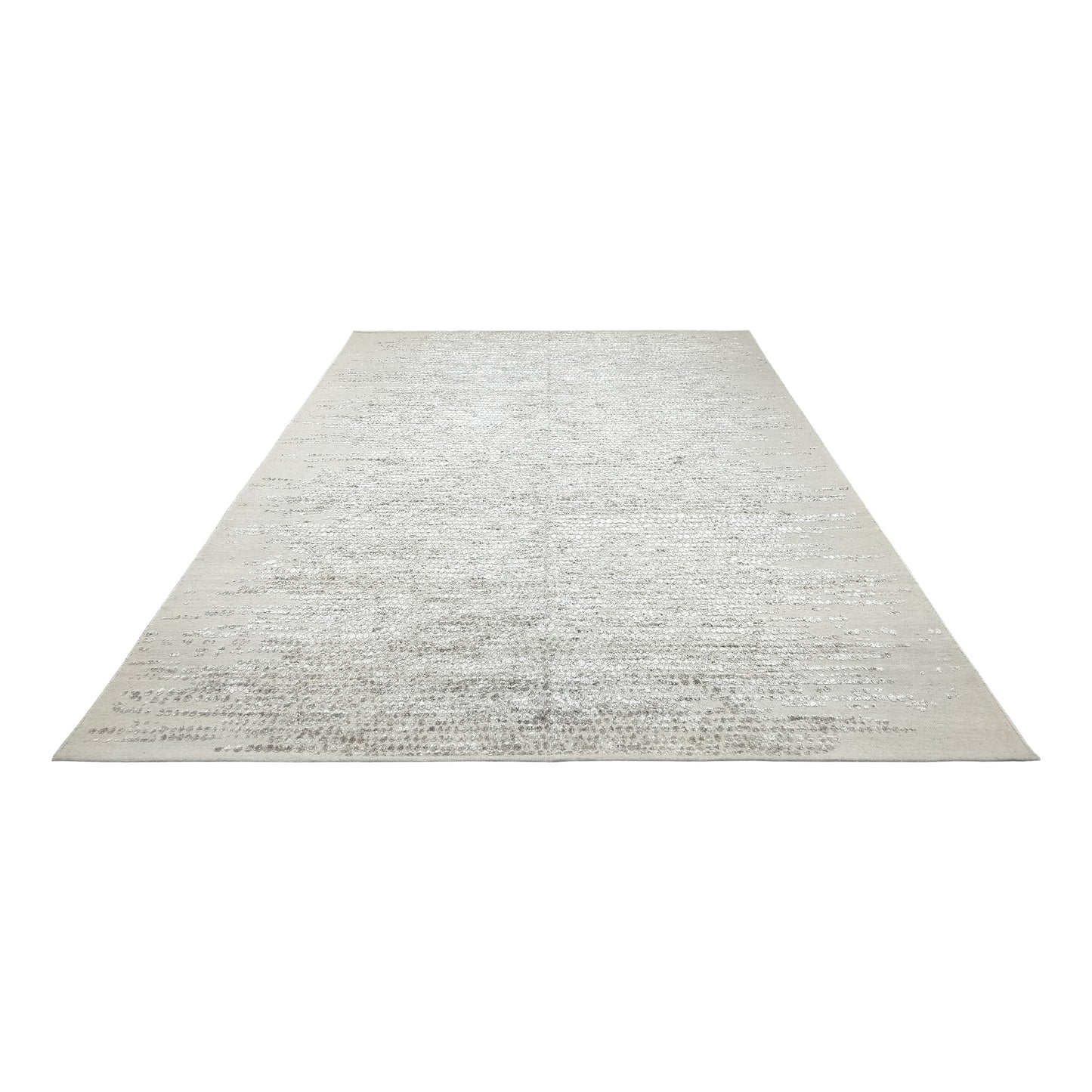 Beige and Camel Modern Japandi Viscose and Carved Wool Textured Handknotted Area Rug