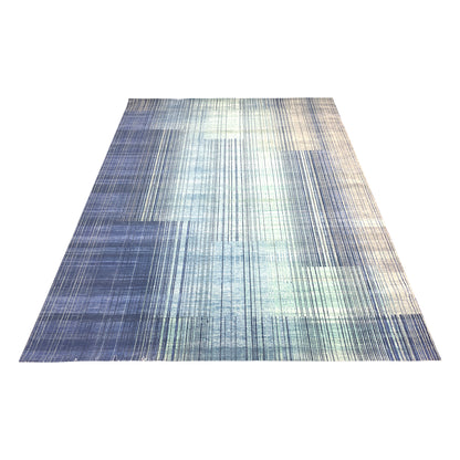 Grey, Blue and Aqua Pure Wool Modern Abstract Handknotted 8.2x12.1Ft 280x367Cms Area Rug
