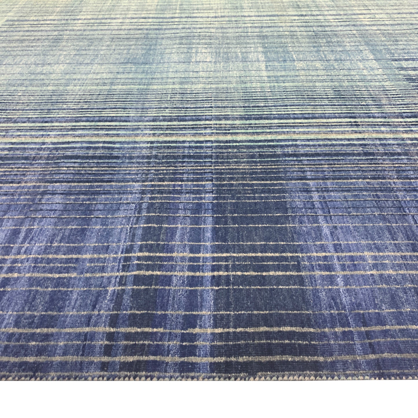 Grey, Blue and Aqua Pure Wool Modern Abstract Handknotted 8.2x12.1Ft 280x367Cms Area Rug