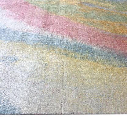 Yellow Multy, Blended Silk Modern Abstract Handknotted 8.8x11.10Ft 263x360Cms Area Rug