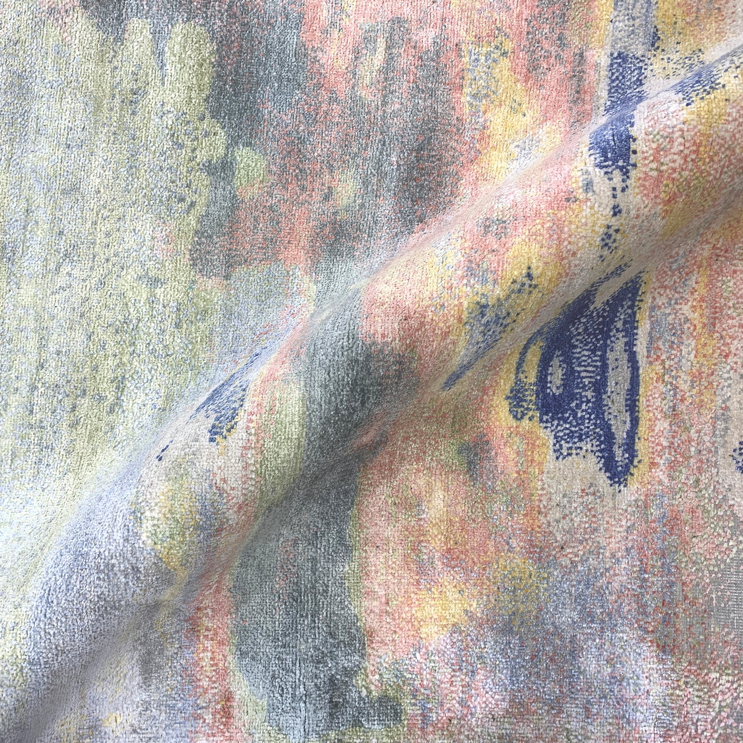 Grey Multy, Blended Silk Modern Abstract Handknotted 8.9x12.0Ft 265x366Cms Area Rug