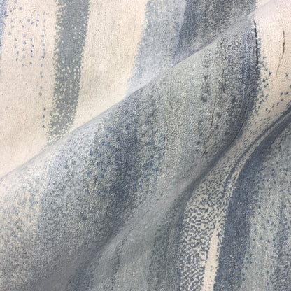 Beige Blue, Silk Wool Modern Abstract Handknotted 9.0x12.2Ft 274x370Cms Area Rug