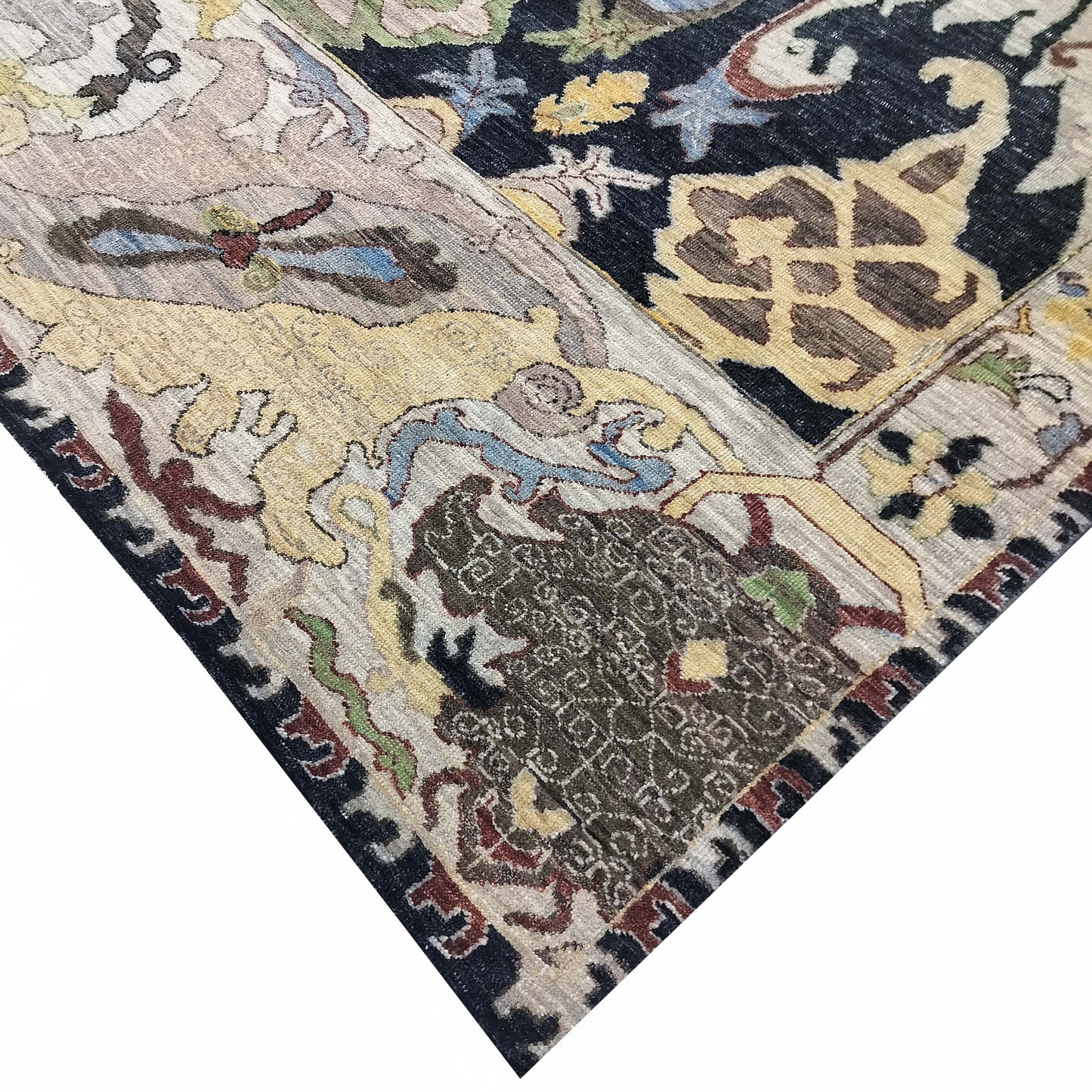 Black Multy Pure Wool Transitional Bidjar Handknotted 9.0X11.11ft 274X361Cms Area Rug